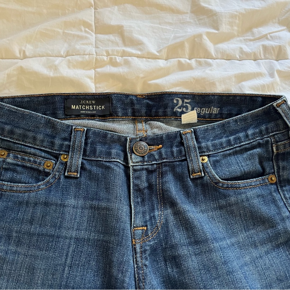 J.Crew Women's Dark Blue Straight-Leg Matchstick Jeans Size 25